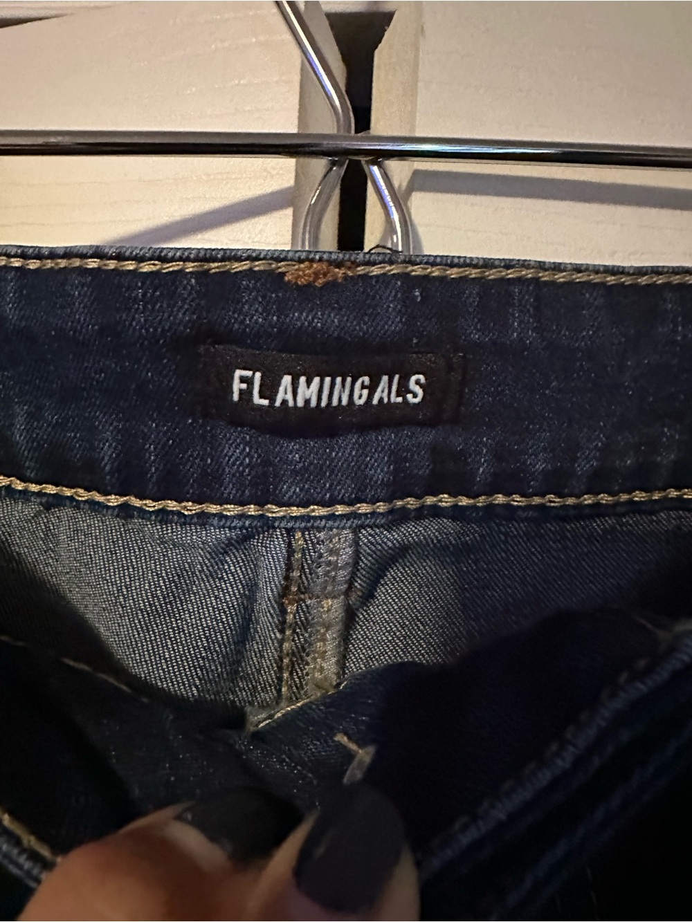 Women's Dark Blue Cargo Ankle Jeans - Button Fly - Picture 2 of 3
